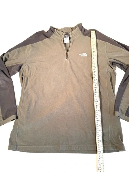 The North Face Men's Olive & Gray TKA 100 1/4-Zip Fleece Pullover Gorpcore - Picture 6 of 6